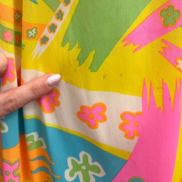 Vintage groovy psychedelic maxi beach cover up - fits like a medium - Picture 5 of 7